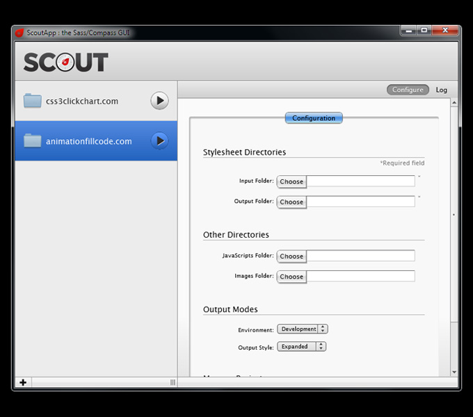 Настройка проекта в scout app
