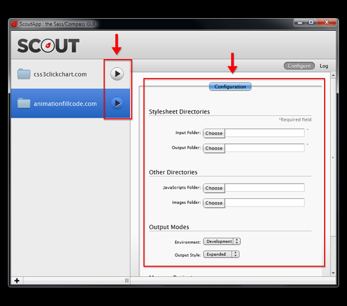 Настройка проекта в scout app